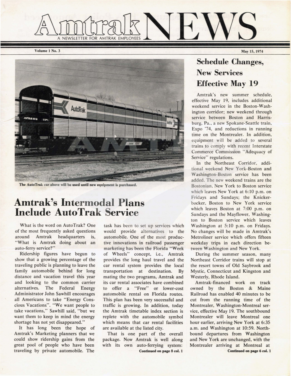 Amtrak's Intermodal Plans Include Autotrak Service