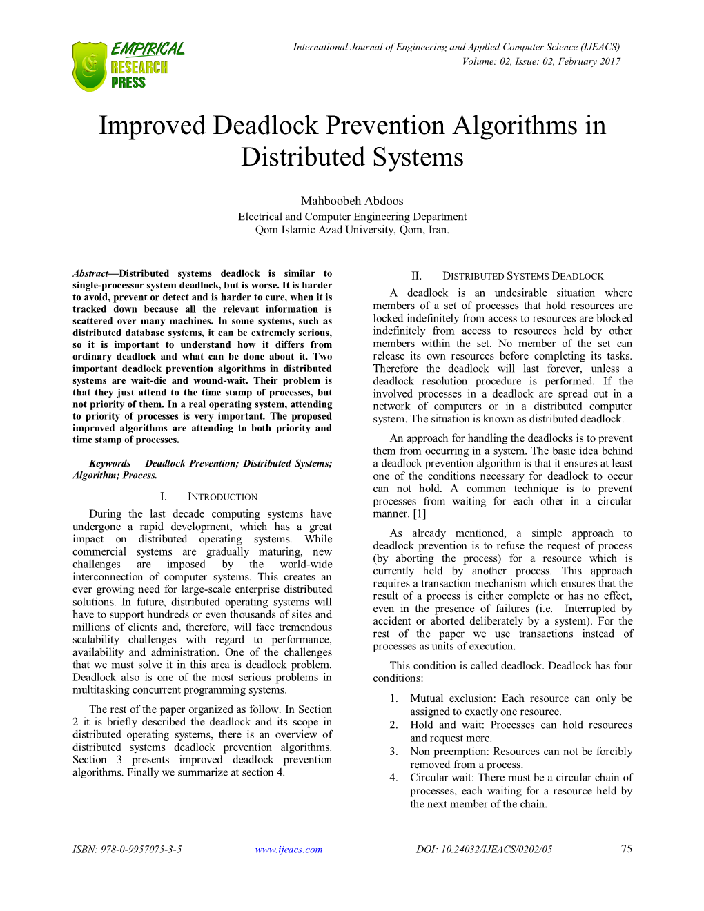 Improved Deadlock Prevention Algorithms in Distributed Systems
