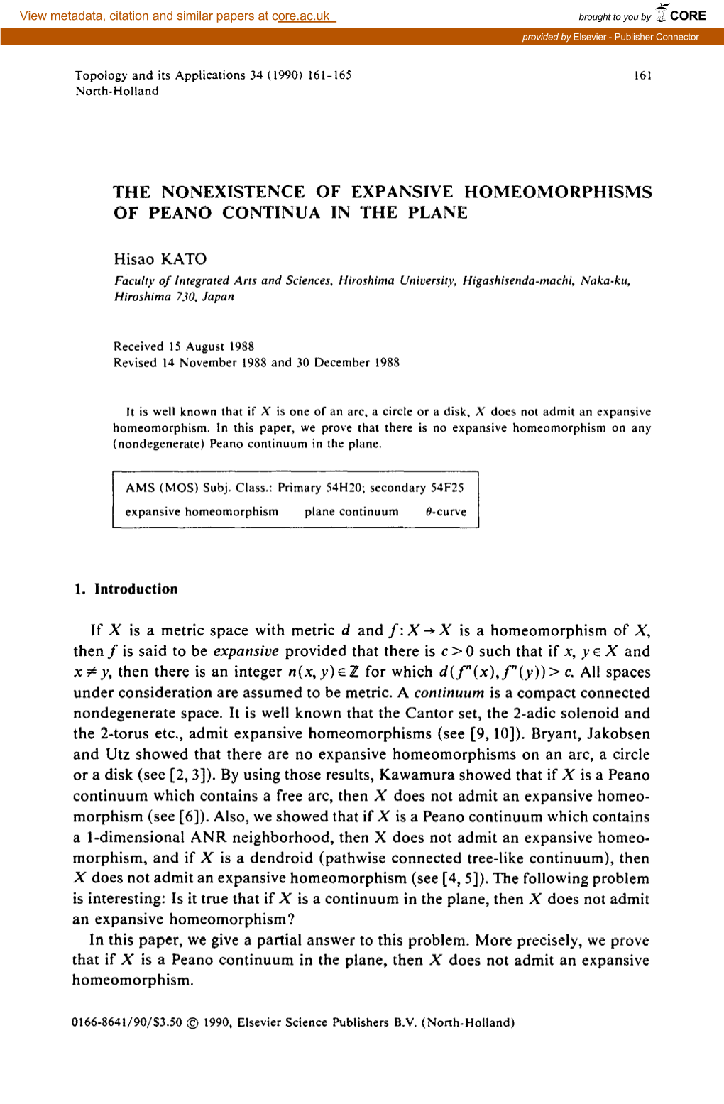 The Nonexistence of Expansive Homeomorphisms of Peano Continua in the Plane