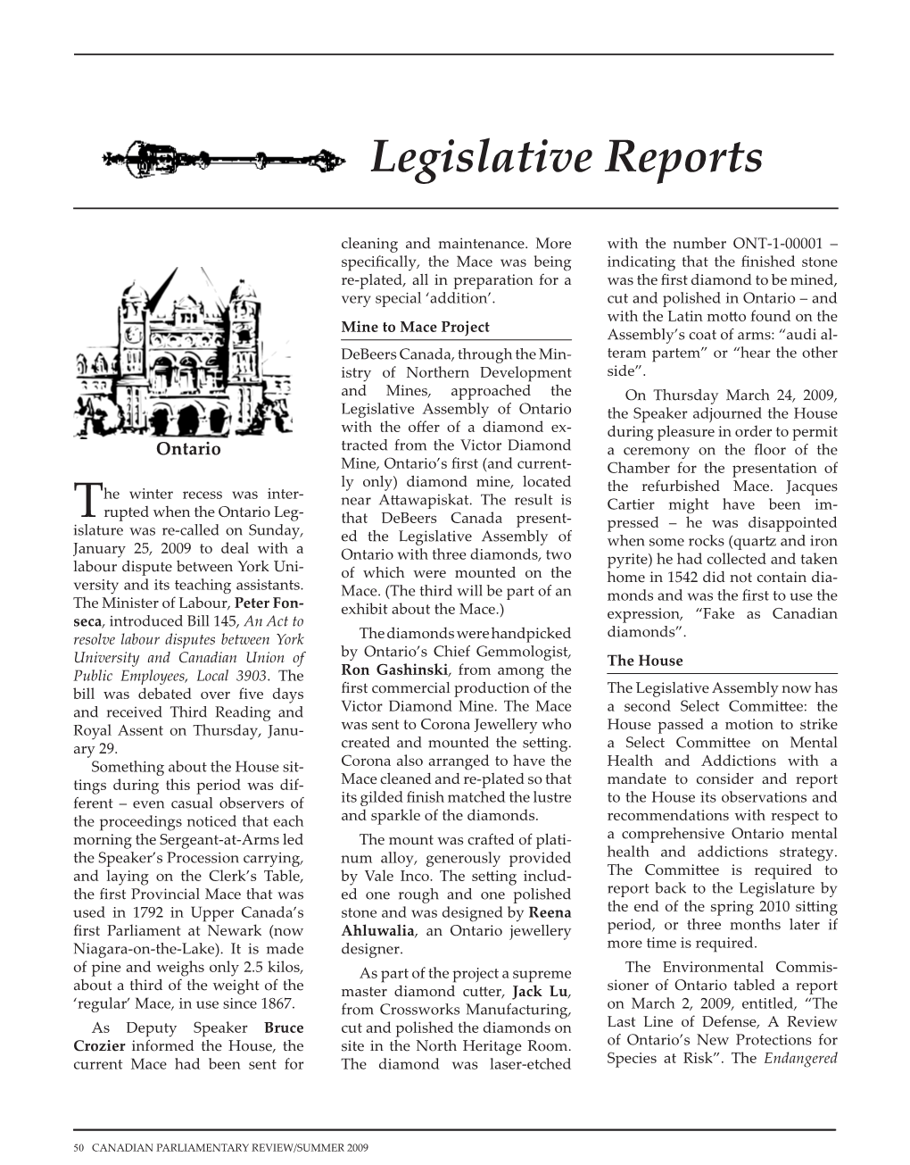 Legislative Reports