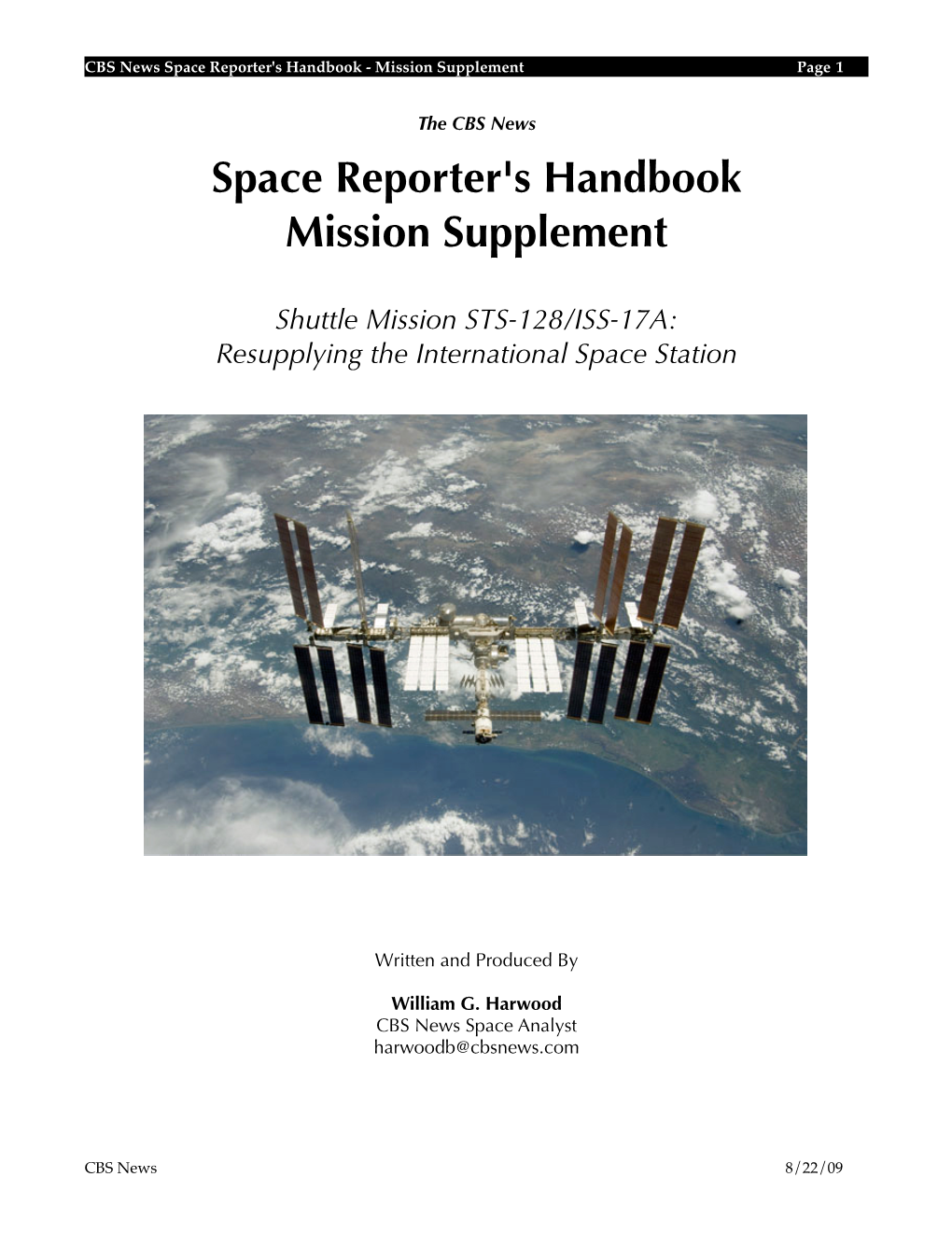 Space Reporter's Handbook Mission Supplement