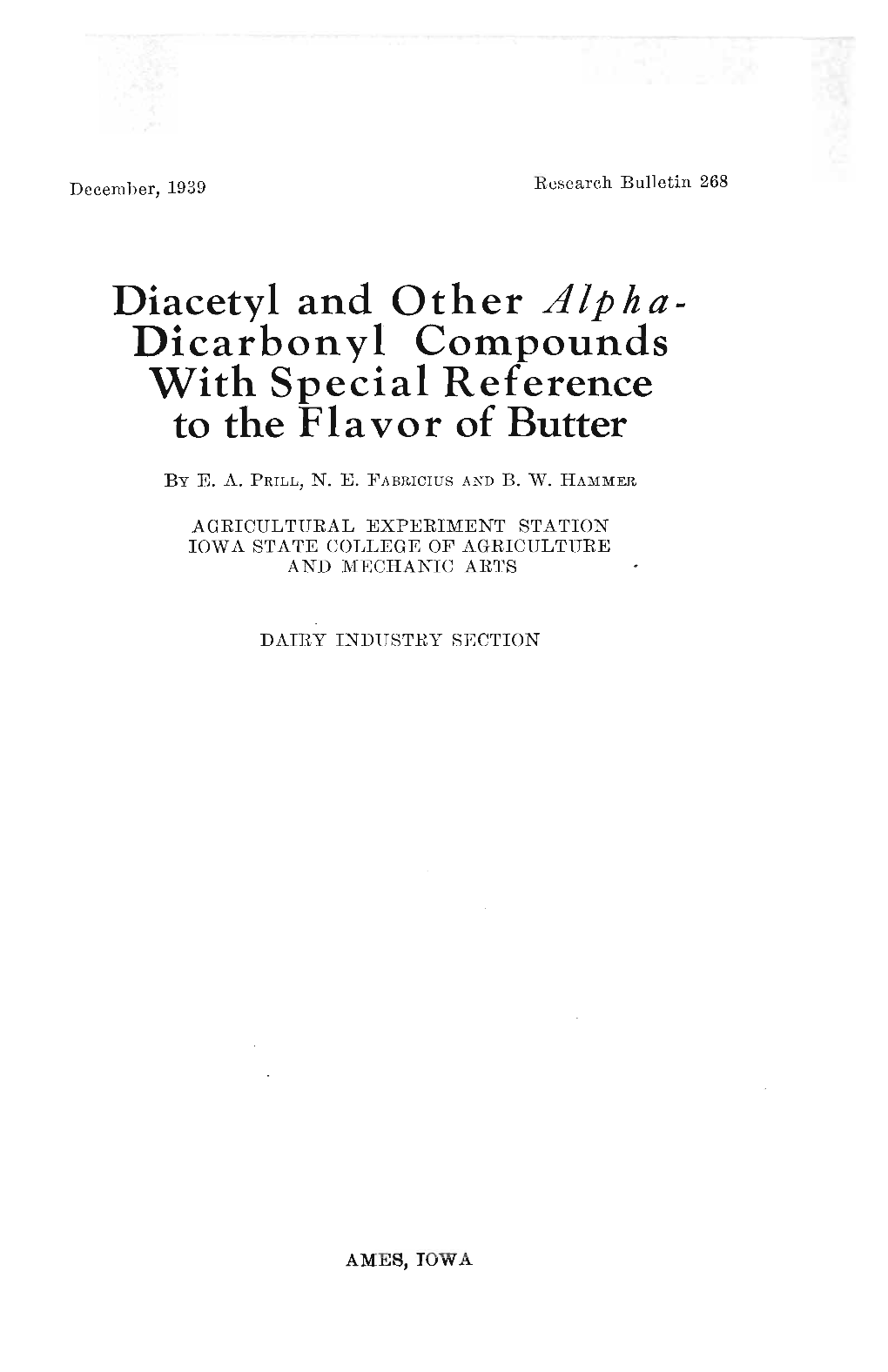 Diacetyl and Other Alpha- Dicarbonyl Compounds with Special