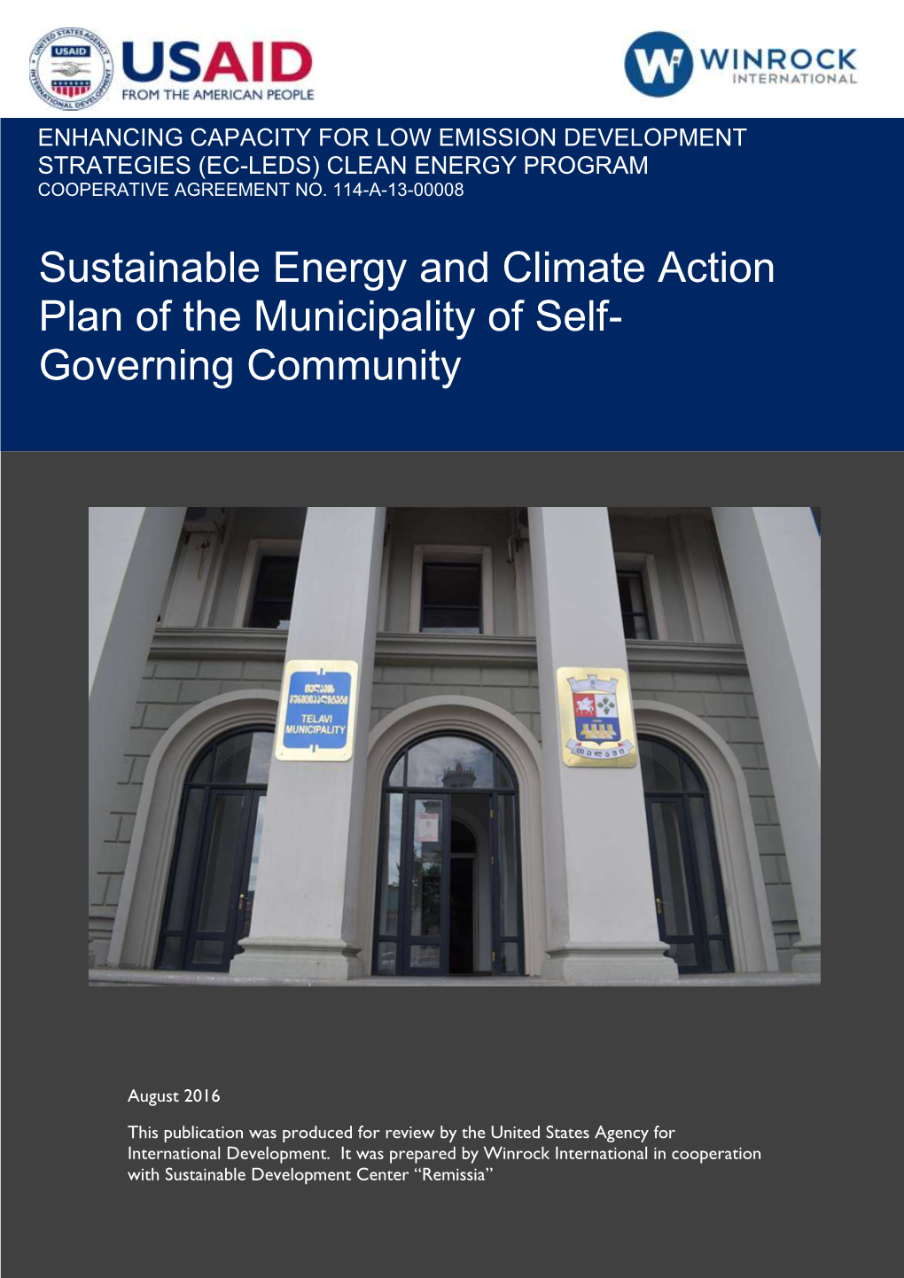 Sustainable Energy and Climate Action Plan of the Municipality of Self- Governing Community