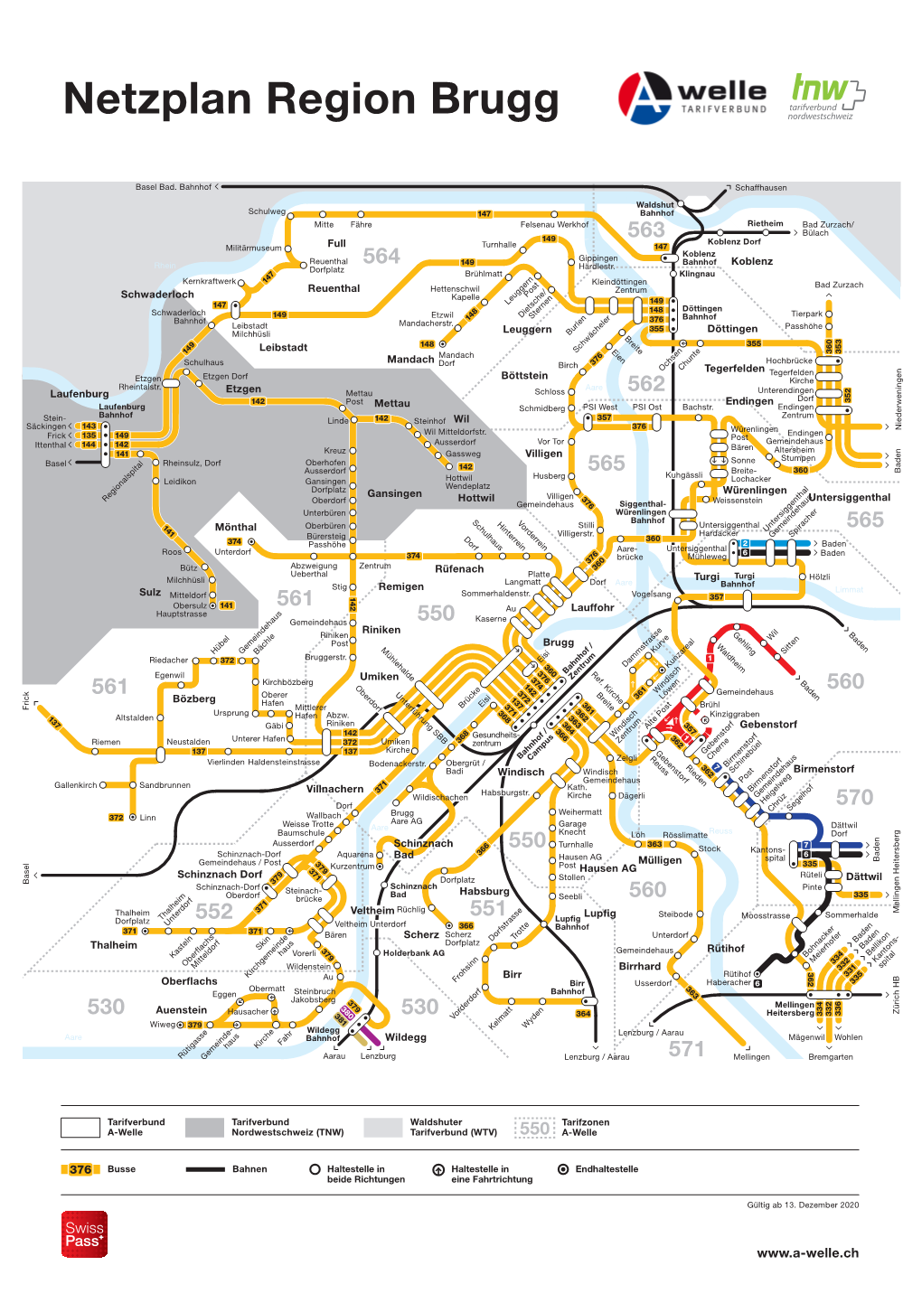 Netzplan Region Brugg