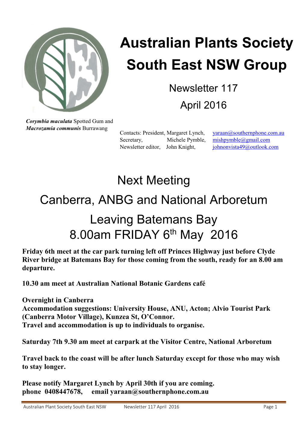 Australian Plants Society South East NSW Group