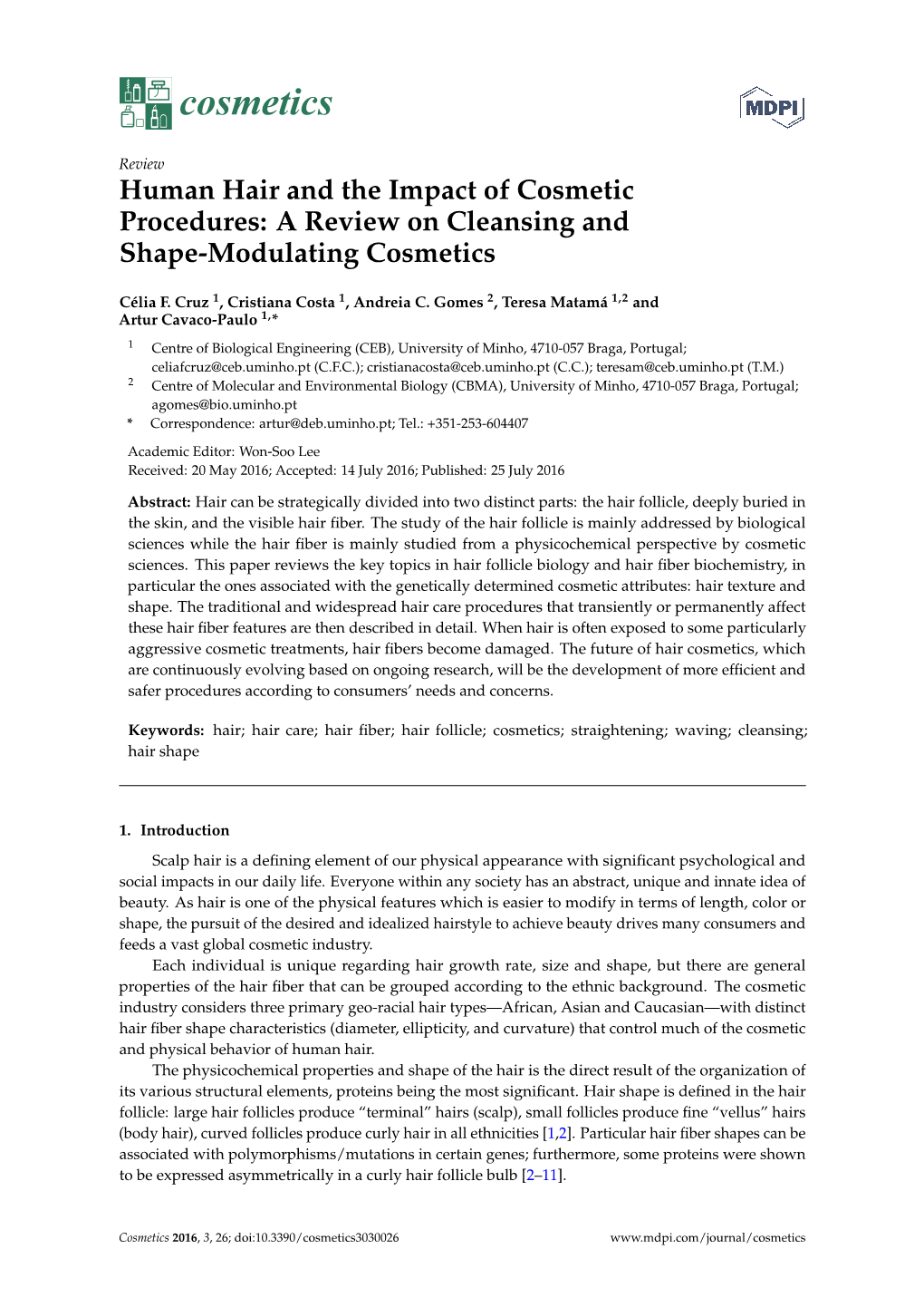 Human Hair and the Impact of Cosmetic Procedures: a Review on Cleansing and Shape-Modulating Cosmetics