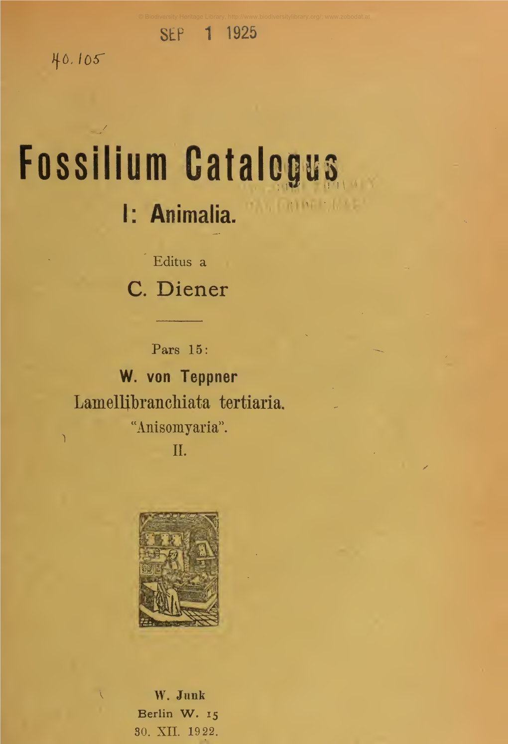 Fossilium Catalogus. I, Animalia