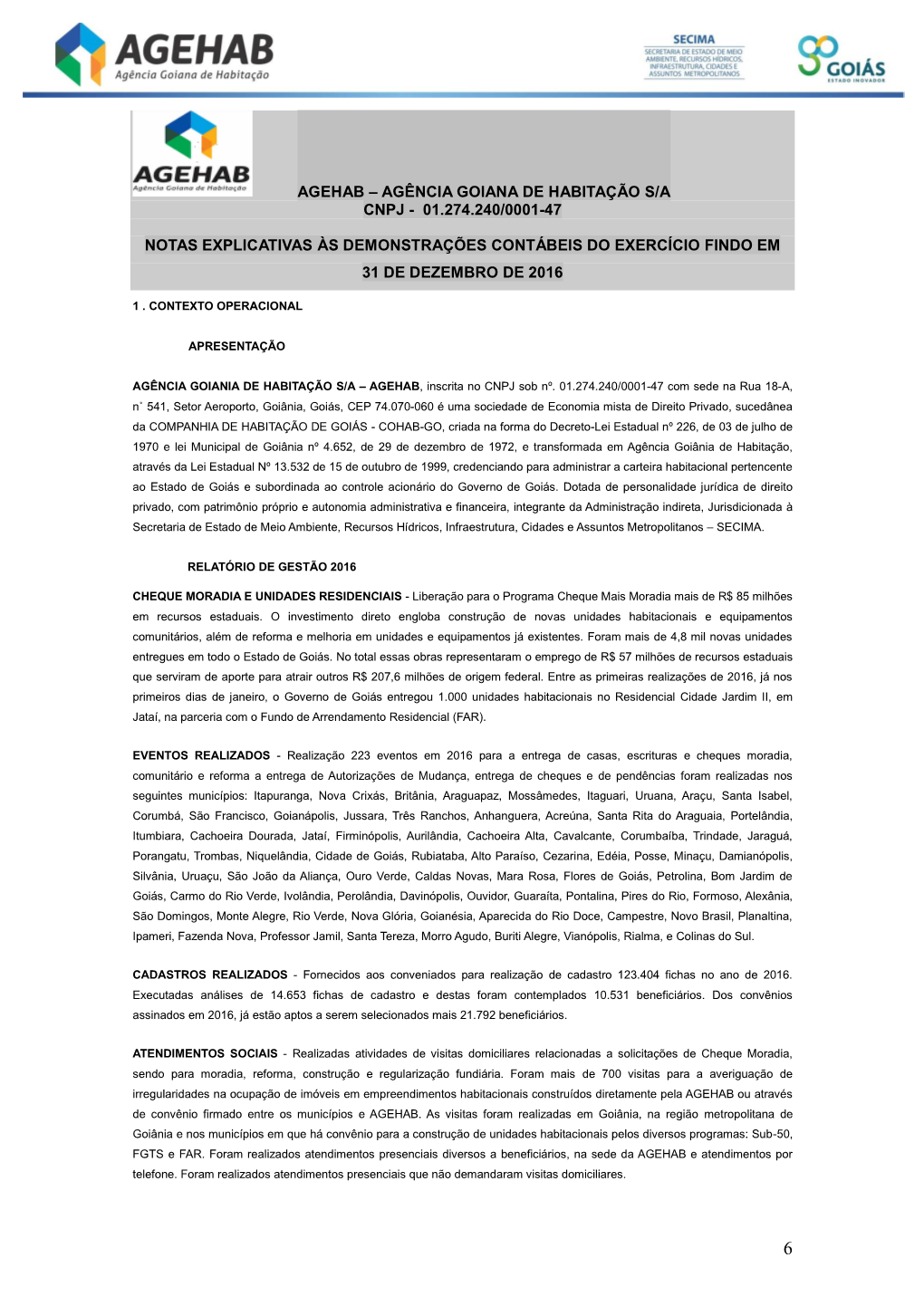 Agência Goiana De Habitação S/A Cnpj - 01.274.240/0001-47