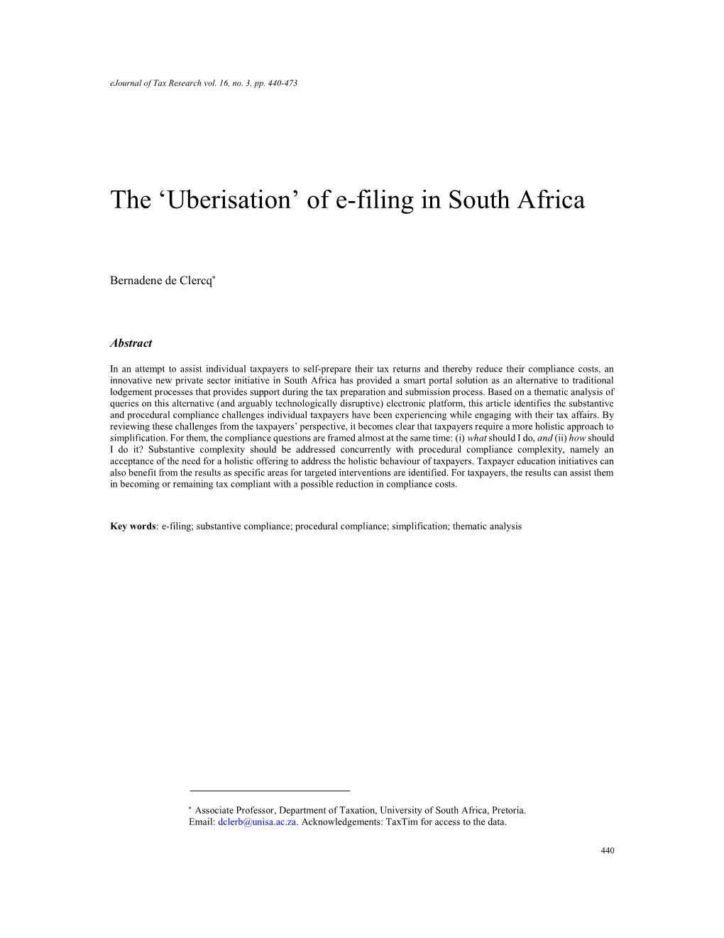 The 'Uberisation' of E-Filing in South Africa
