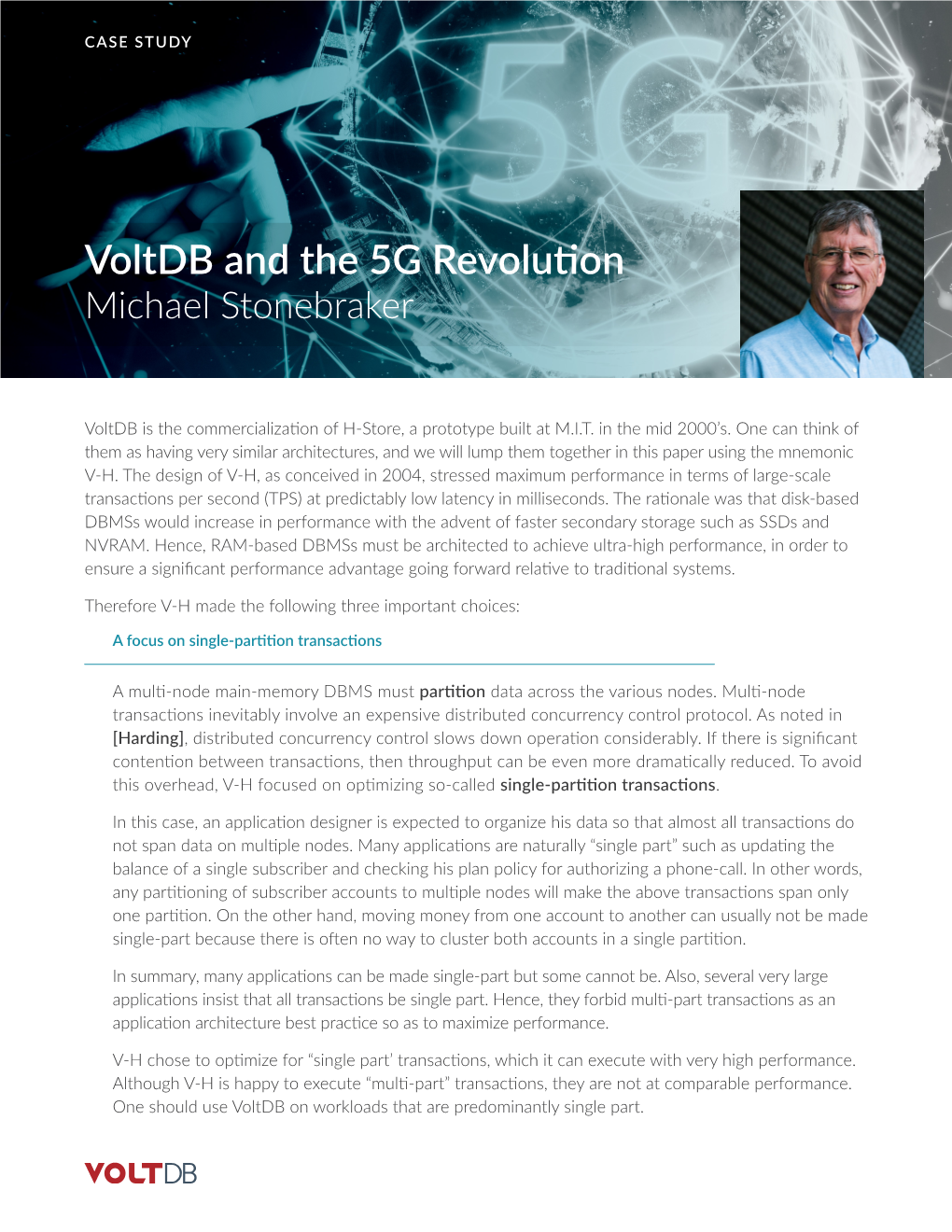 Voltdb and the 5G Revolution Michael Stonebraker