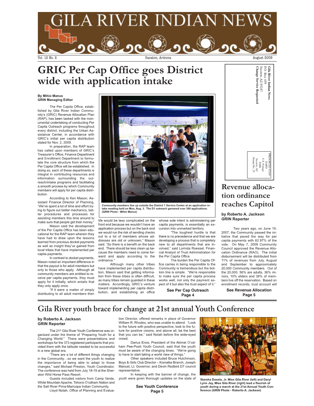 GRIC Per Cap Office Goes District Wide with Application Intake