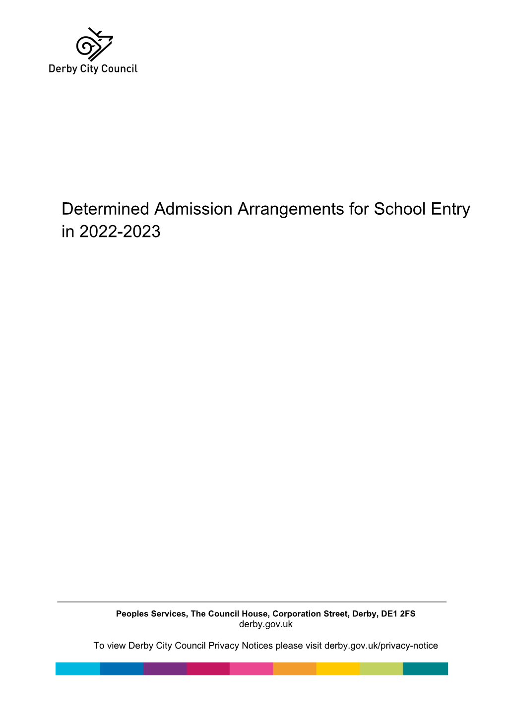 Determined Admission Arrangements for School Entry in 2022-2023