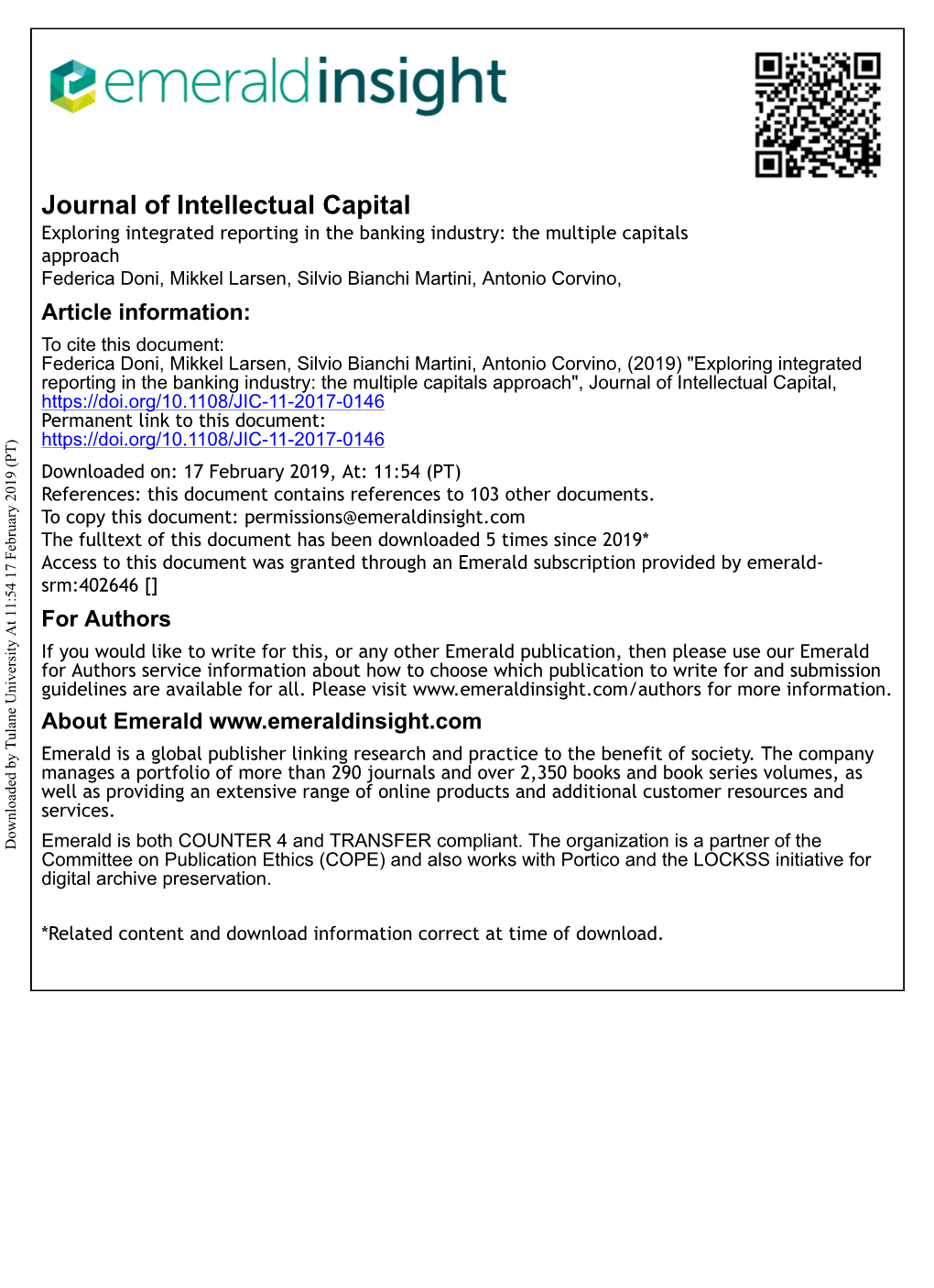 Exploring Integrated Reporting in the Banking Industry: the Multiple