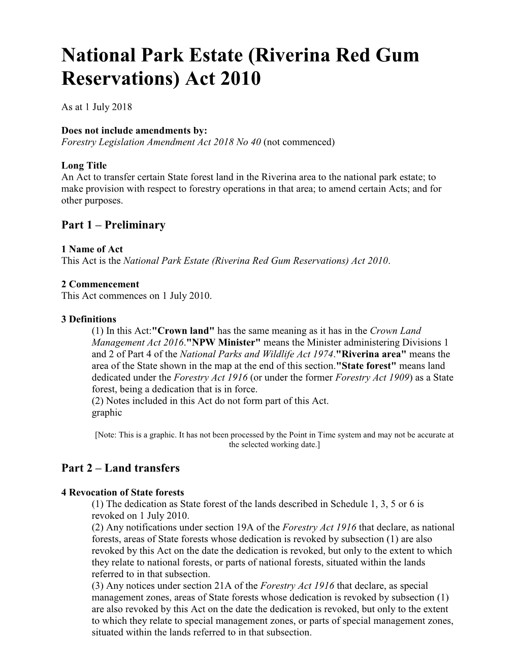 National Park Estate (Riverina Red Gum Reservations) Act 2010