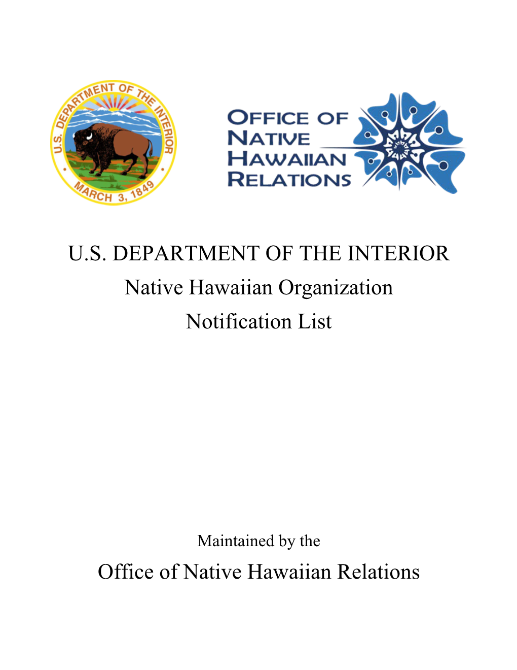 Office of Native Hawaiian Relations U.S