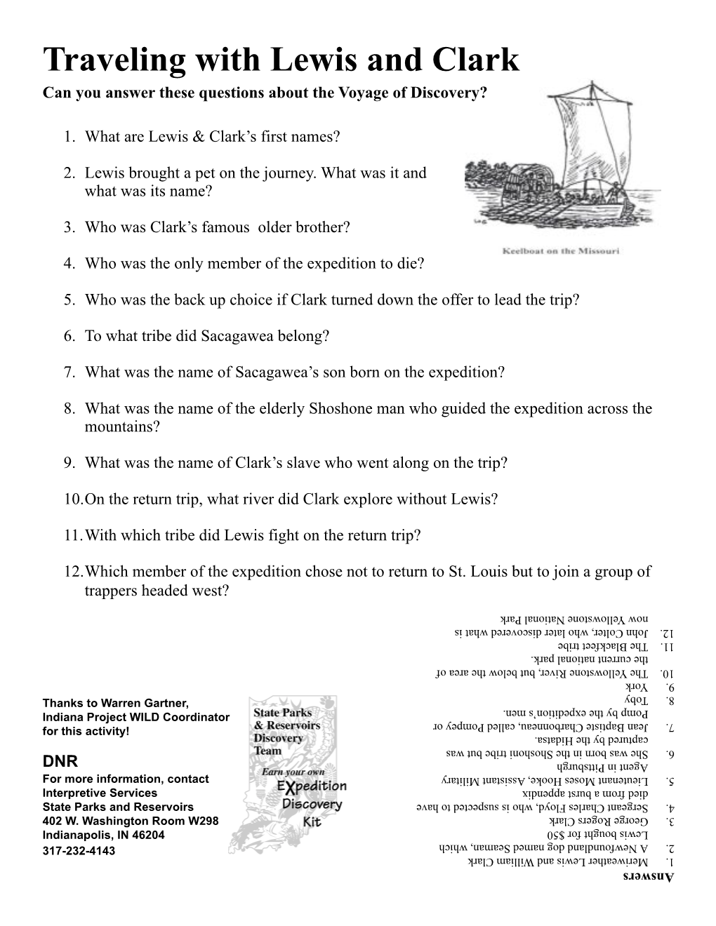 Lewis and Clark Discovery Quiz