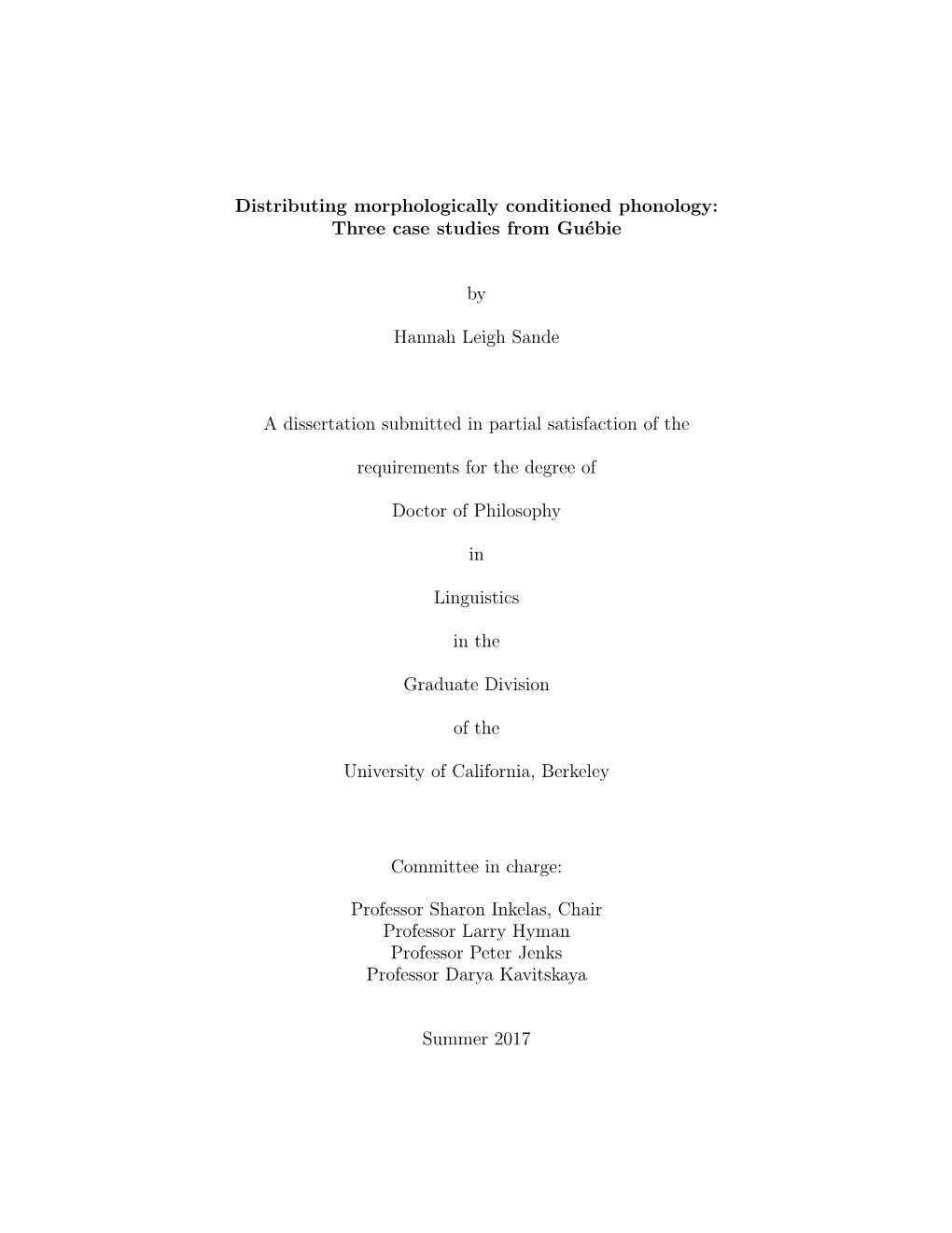 Distributing Morphologically Conditioned Phonology: Three Case Studies from Gu´Ebie