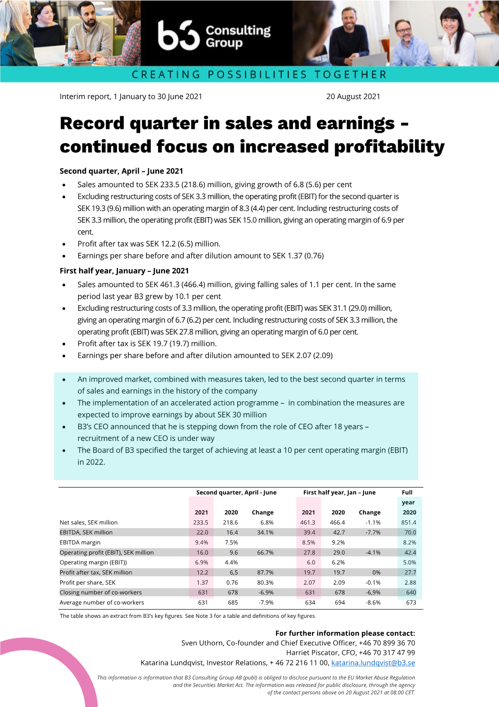 B3 Interim Report Q2 2021 Final