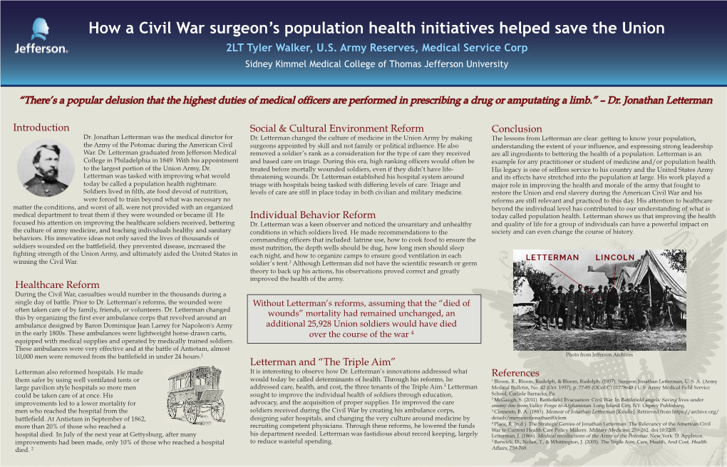 How a Civil War Surgeon's Population Health Initiatives Helped Save The
