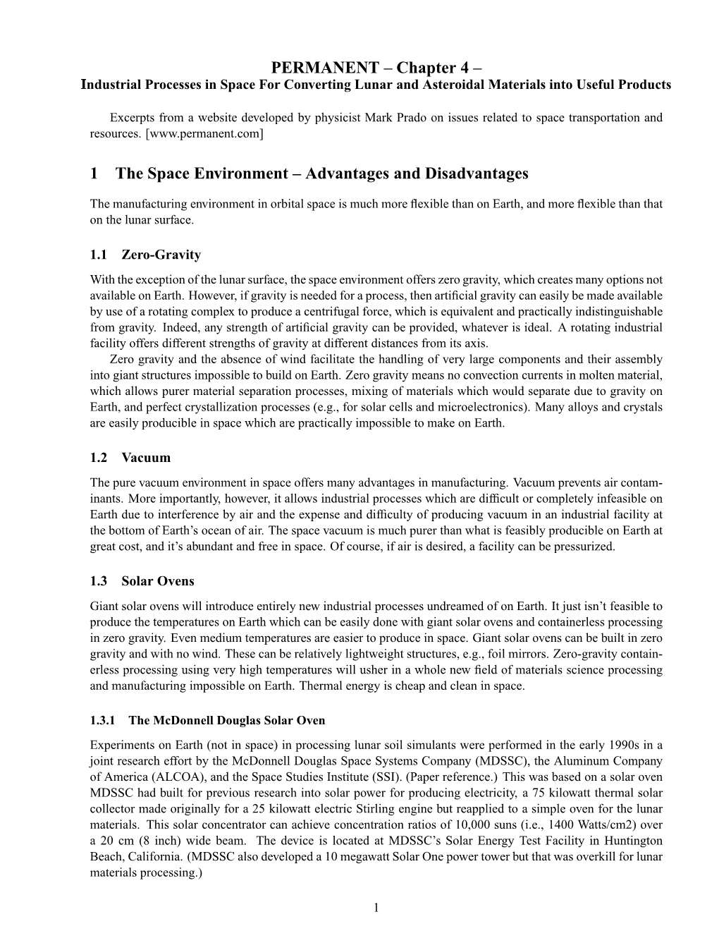 PERMANENT – Chapter 4 – 1 the Space Environment – Advantages