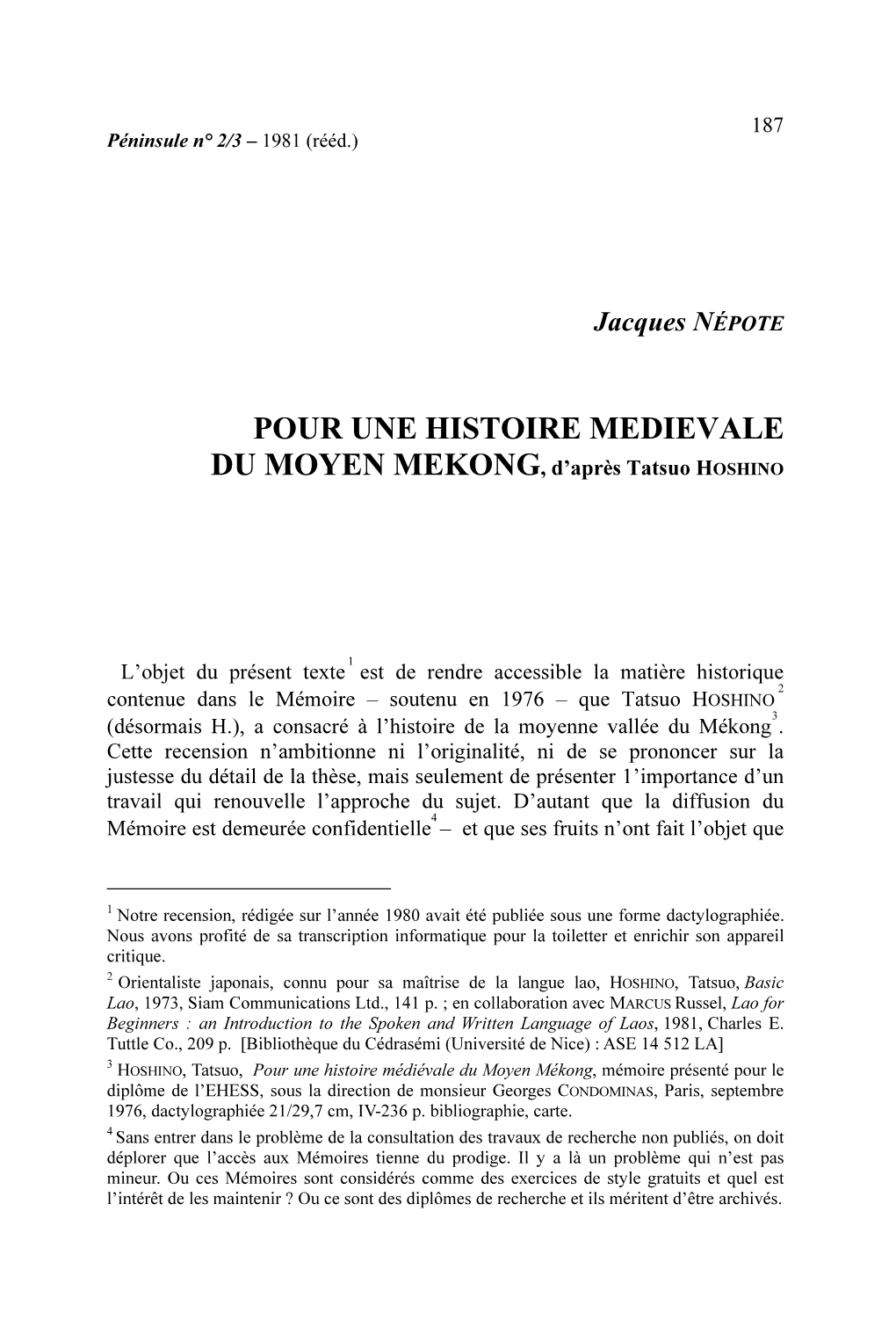 Pour U E Histoire Medievale