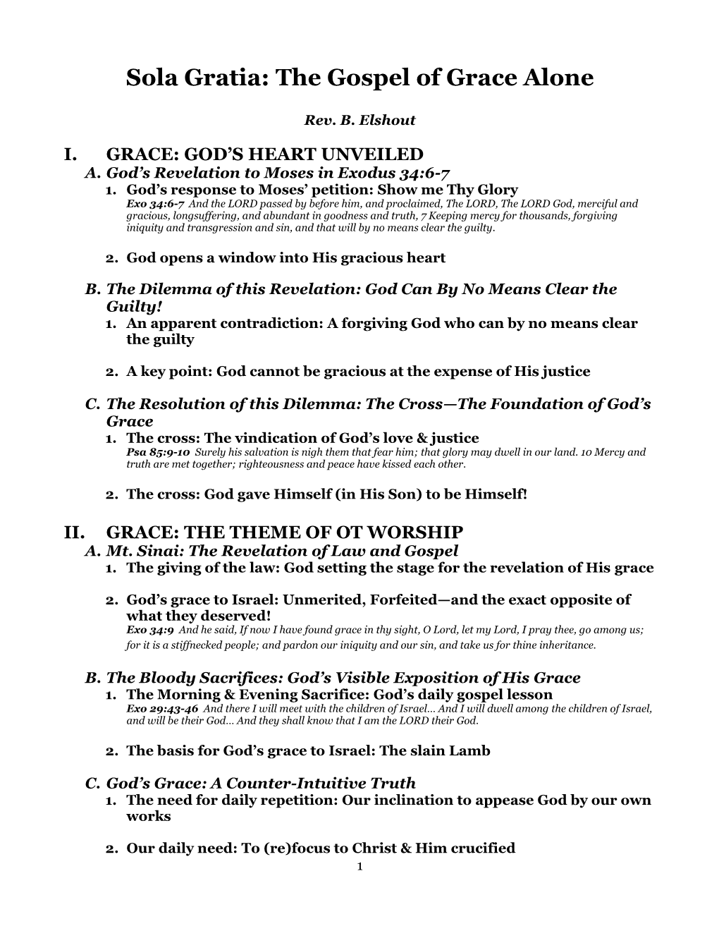 Sola Gratia: the Gospel of Grace Alone