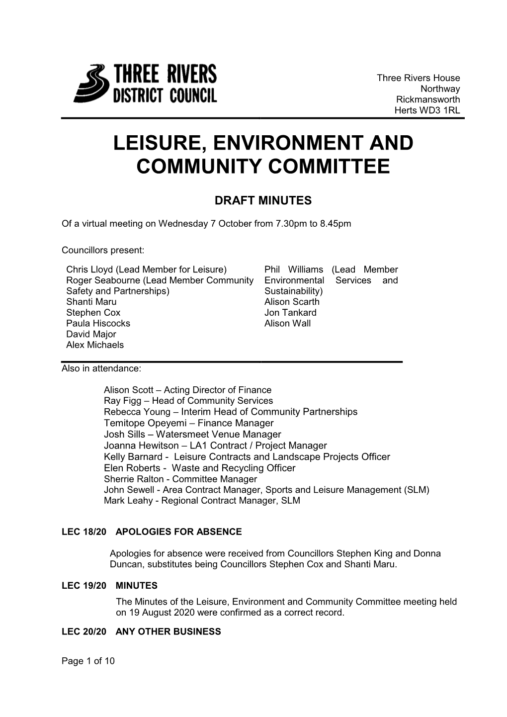Leisure, Environment and Community Committee