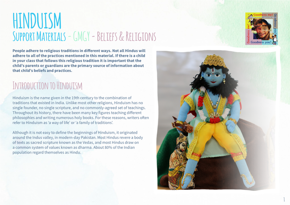 HINDUISM Support Materials - GMGY - Beliefs & Religions