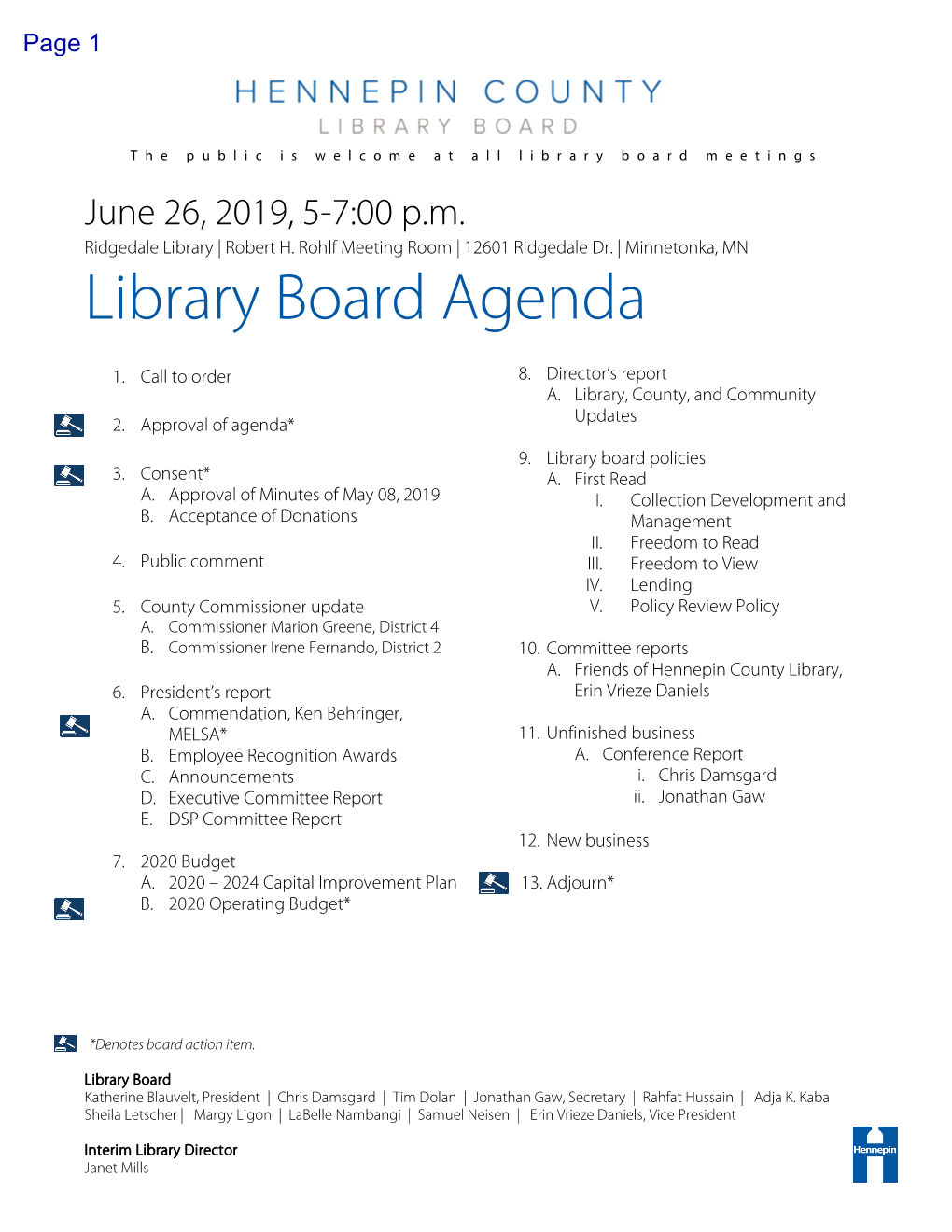 Library Board Agenda