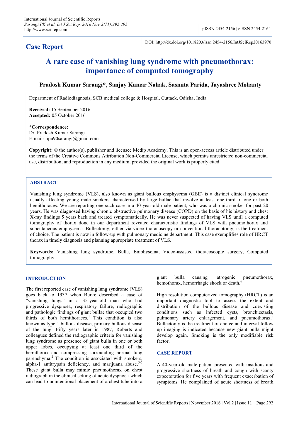 A Rare Case of Vanishing Lung Syndrome with Pneumothorax: Importance of Computed Tomography