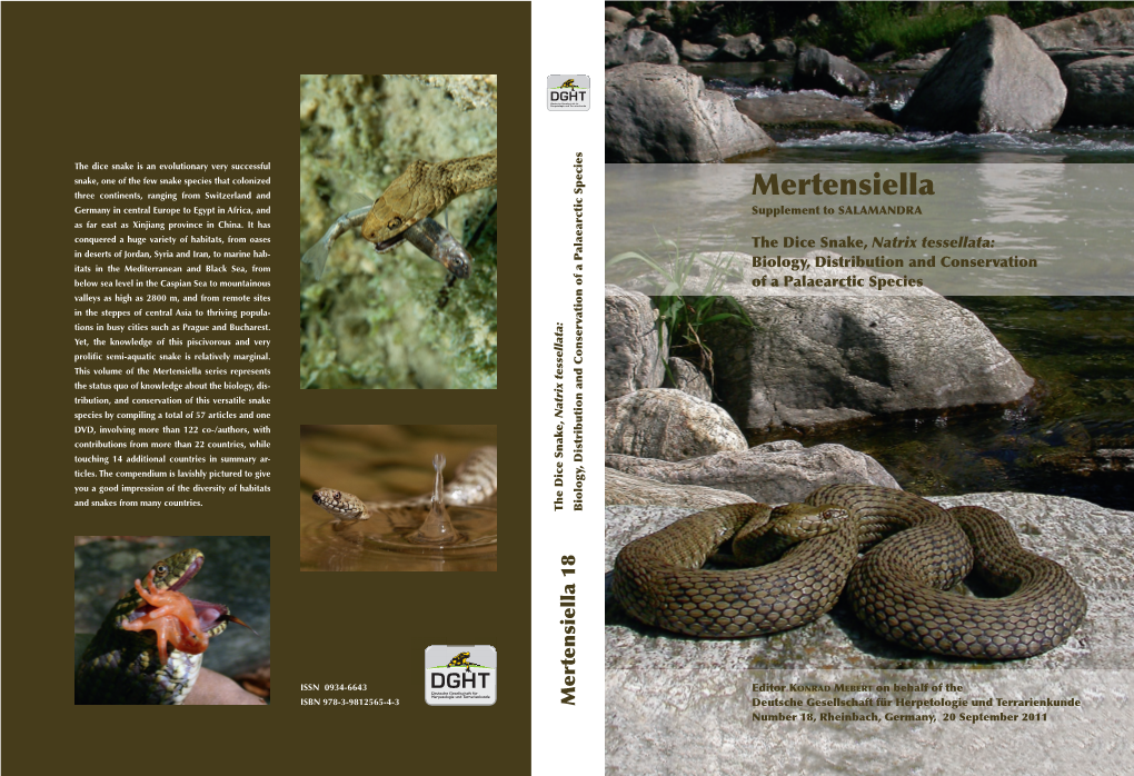 Mertensiella the Dice Snake, Natrix Tessellata