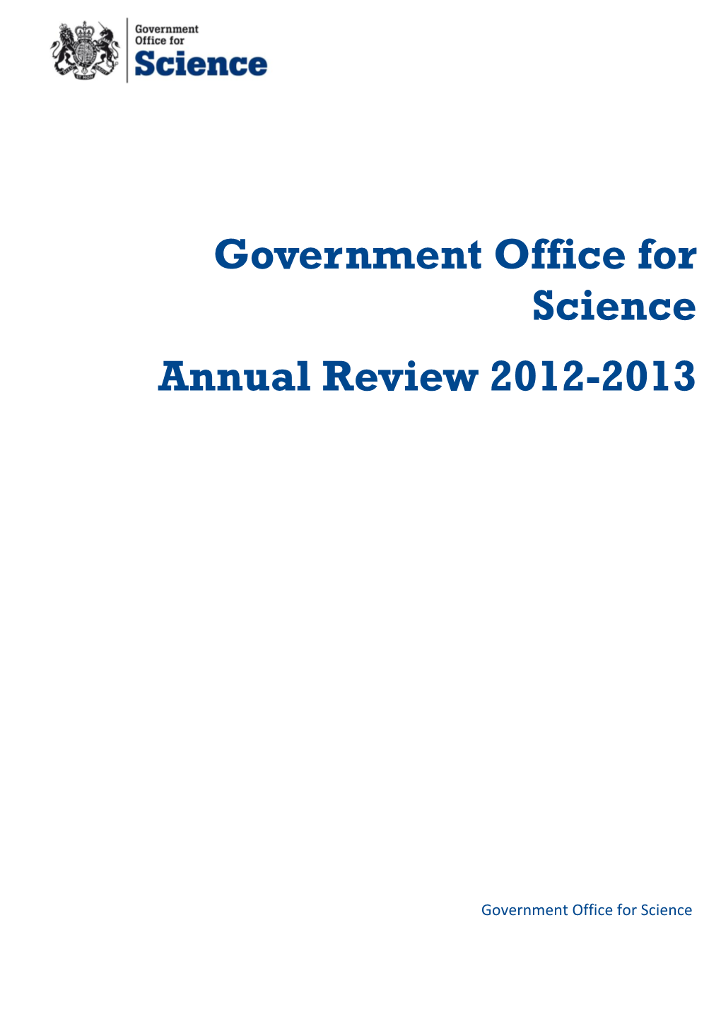 Government Office for Science Annual Review 2012/2013