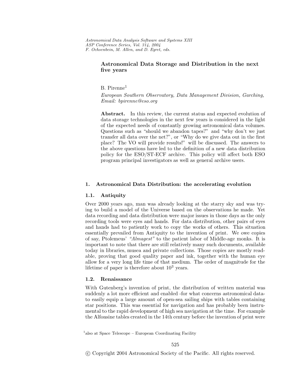 Astronomical Data Storage and Distribution in the Next Five Years