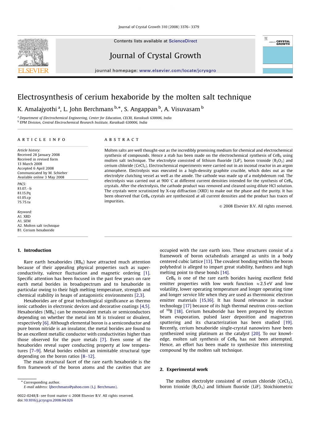 Electrosynthesis of Cerium Hexaboride by the Molten Salt Technique