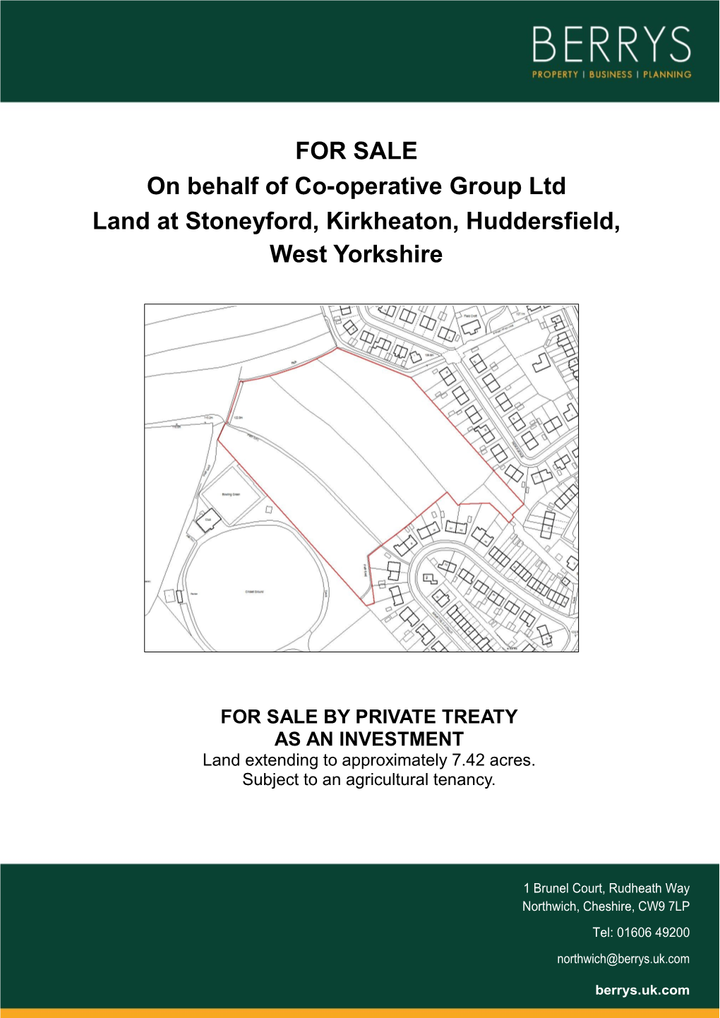 FOR SALE on Behalf of Co-Operative Group Ltd Land at Stoneyford