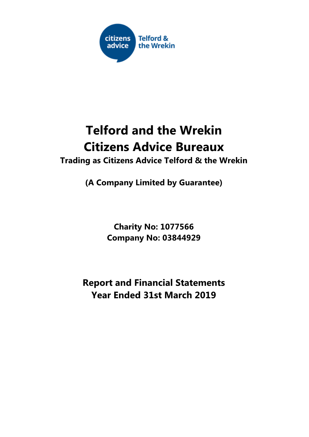 Telford and the Wrekin Citizens Advice Bureaux Trading As Citizens Advice Telford & the Wrekin