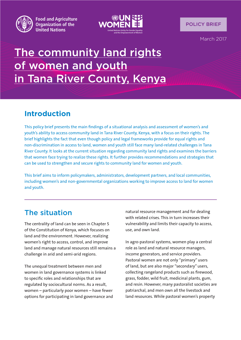 The Community Land Rights of Women and Youth in Tana River County, Kenya