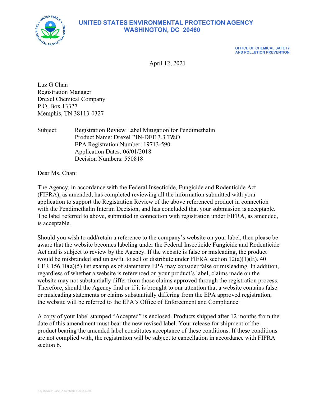 US EPA, Pesticide Product Label, DREXEL PIN-DEE 3.3 T&O,04/12