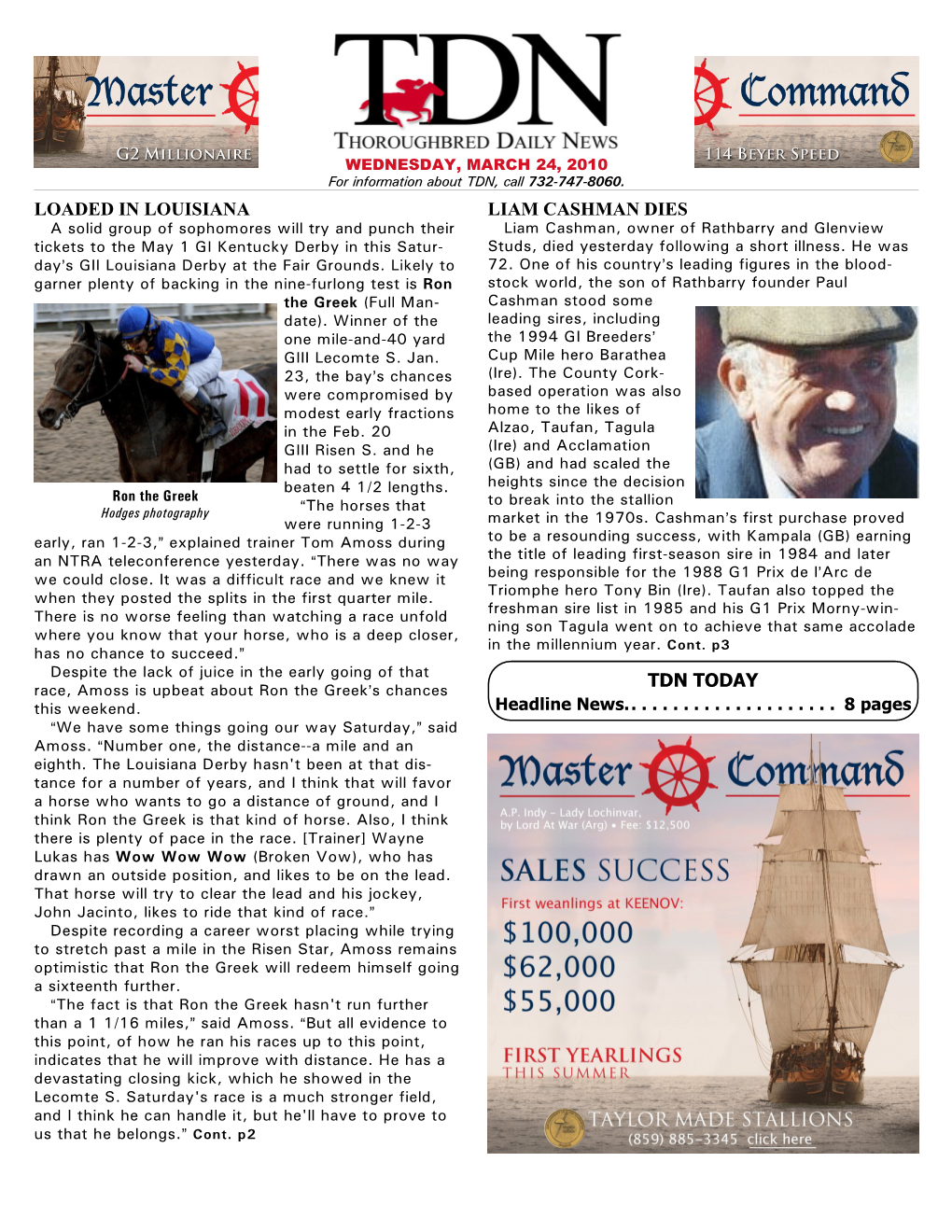 Loaded in Louisiana Liam Cashman Dies Tdn Today