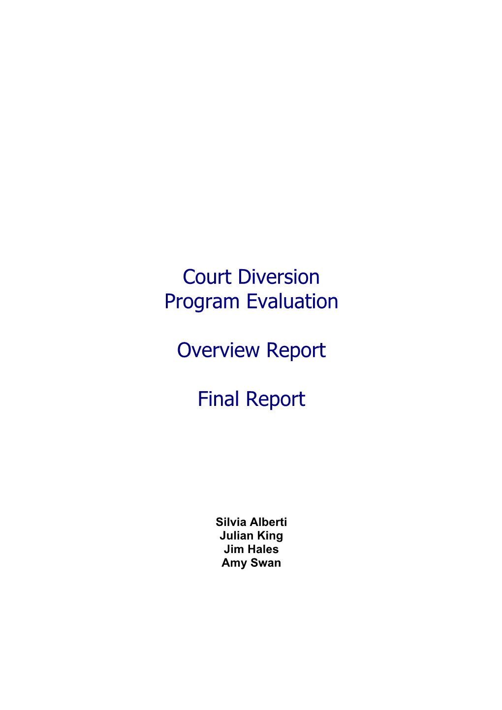 Court Diversion Program Evaluation