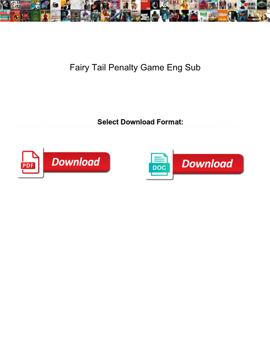 Fairy Tail Penalty Game Eng Sub