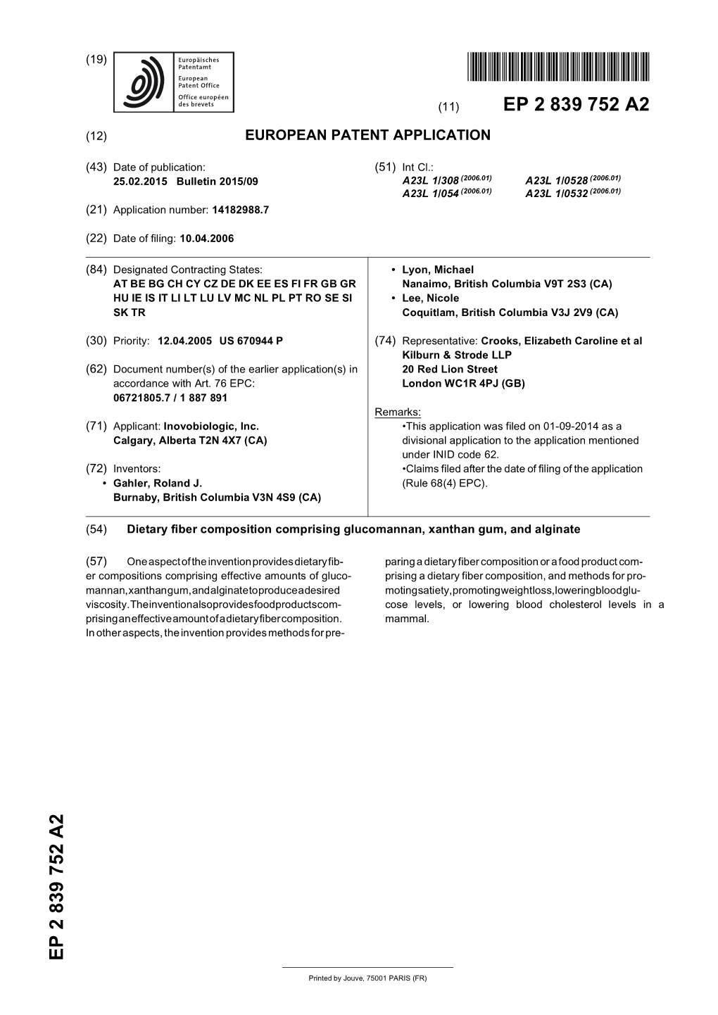 Dietary Fiber Composition Comprising Glucomannan, Xanthan Gum, and Alginate