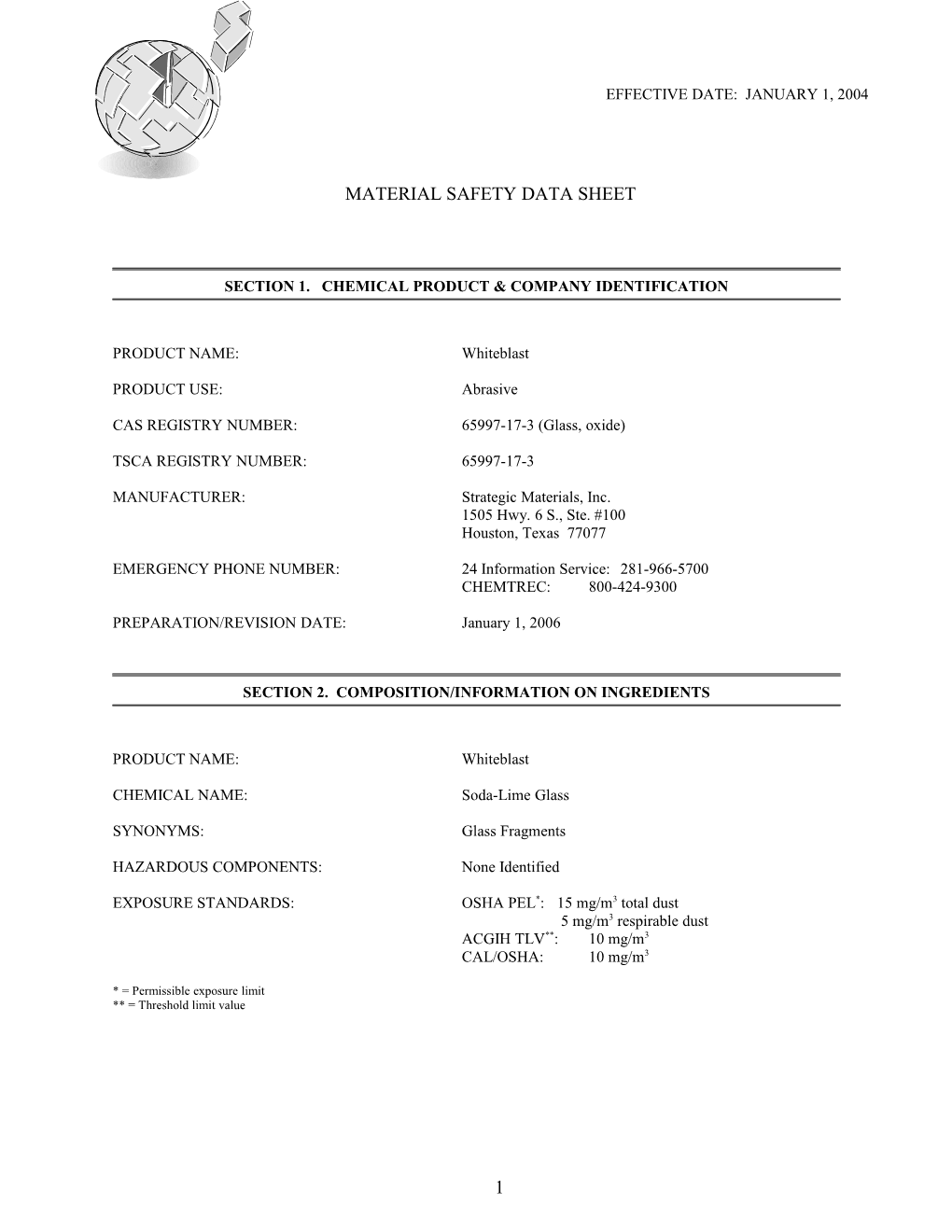 Material Safety Data Sheet s58