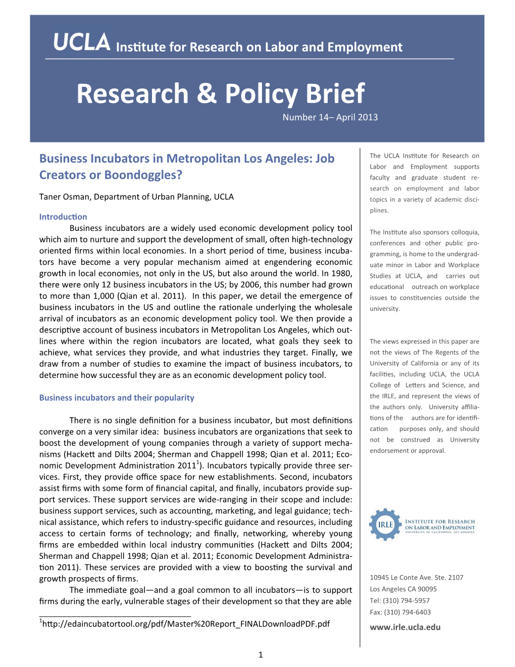 Research & Policy Brief