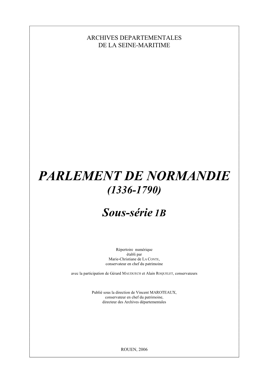 Parlement De Normandie (1336-1790)