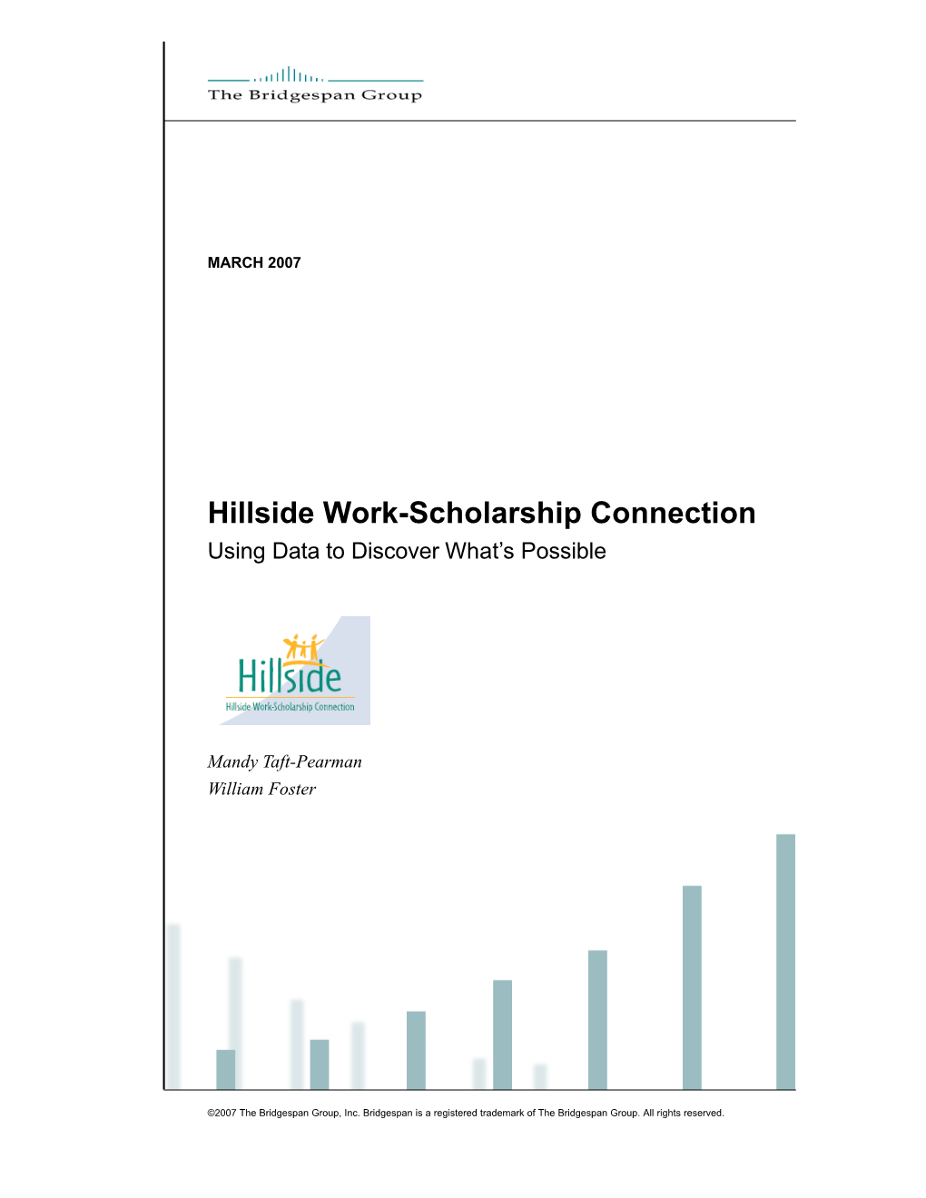 Hillside Work-Scholarship Connection Case Study FINAL