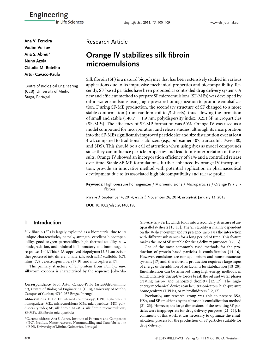 Orange IV Stabilizes Silk Fibroin Microemulsions