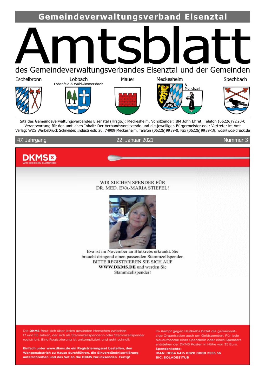 Amtsblatt Nr. 3 Vom 22.01.2021 (PDF-Datei)