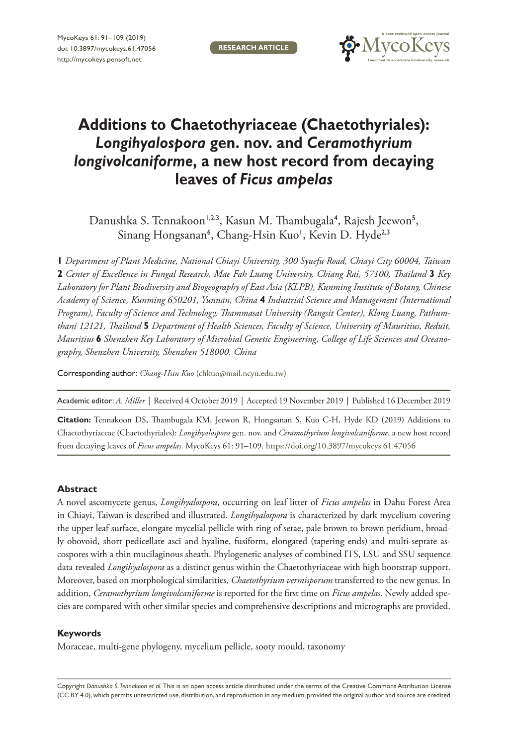 ﻿Additions to Chaetothyriaceae (Chaetothyriales)