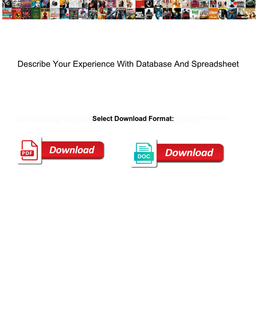 Describe Your Experience with Database and Spreadsheet